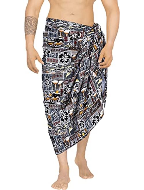 LA LEELA Men's Swim Trunk Swimwear Sarong Beach Wrap