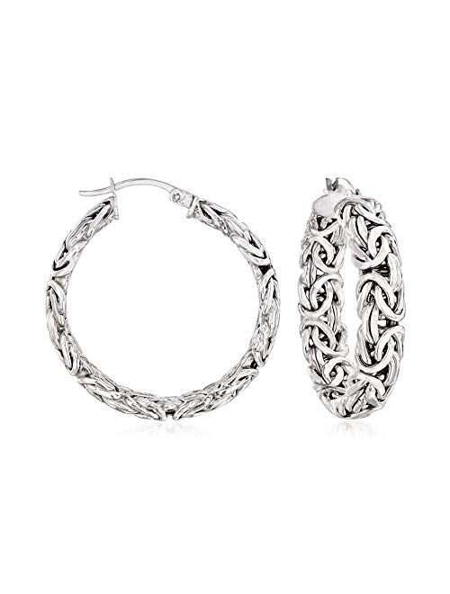 Ross-Simons Sterling Silver Byzantine Hoop Earrings