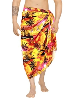 LA LEELA Men's Swim Trunk Bathing Suit Sarong Pareo Wrap