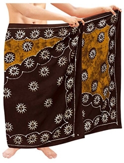 LA LEELA Men's Standard Vacation Sarong Full Pareo Wrap