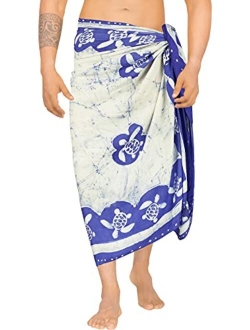 LA LEELA Men's Standard Vacation Sarong Full Pareo Wrap