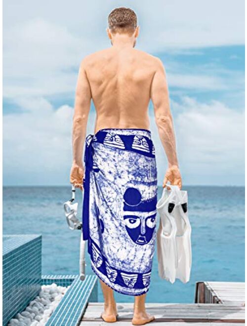 LA LEELA Men's Standard Vacation Sarong Full Pareo Wrap