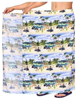 HAPPY BAY Men's Bath Trunk Surfing Sarong Pareo Wrap