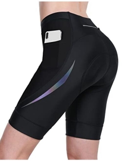 Women's Bike Shorts 4D Padded Bicycle Cycling Tights with Pockets Road Biking MTB Biker Spin UPF 50