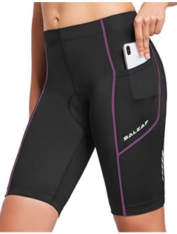 Womens Bike Shorts 3D Padded Pocket Cycling Spinning Shorts Mountain Biking Bicycle Gel UPF 50