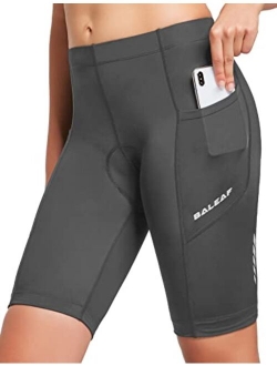 Womens Bike Shorts 3D Padded Pocket Cycling Spinning Shorts Mountain Biking Bicycle Gel UPF 50