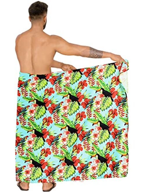 HAPPY BAY Men's Swim Trunk Beachwear Sarong Pareo Wrap