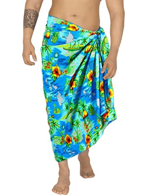 LA LEELA Men's Regular Surfing Sarong Long Beach Wrap