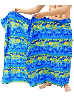 LA LEELA Men's Regular Swimsuits Sarong Full Pareo Wrap