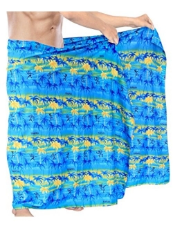 LA LEELA Men's Regular Swimsuits Sarong Full Pareo Wrap