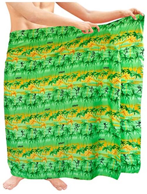 LA LEELA Men's Regular Swimsuits Sarong Full Pareo Wrap