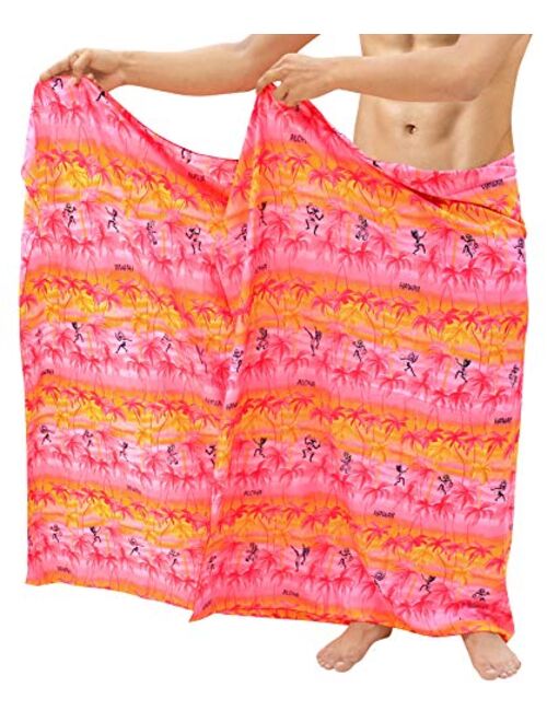 LA LEELA Men's Regular Swimsuits Sarong Full Pareo Wrap