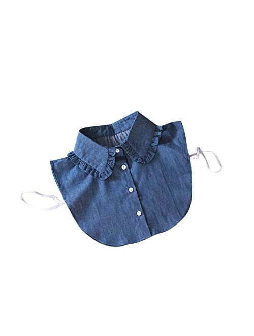 Shinywear Cute Doll False Shirt Collar Detachable Half Blouse Lace Adjustable Lapel Dicky for Women