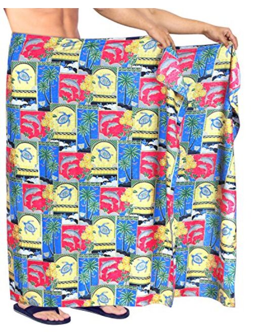 LA LEELA Men's Standard Surfing Sarong Full Beach Wrap