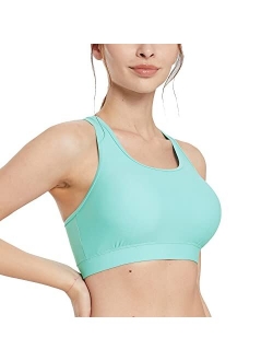 Women's UPF 50  Swim Bra Modest Bikini Top Quick Dry Workout Sport Bra Under Rash Guard