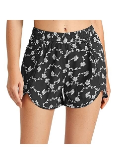 Women's 3.5" Quick Dry Summer Floral Swim Trunks UPF 50  Beach Boardshorts with Zip Pockets