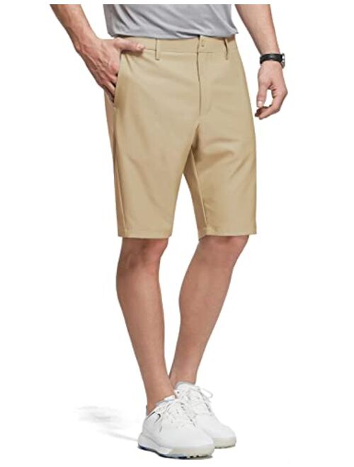 BALEAF Men's 10" Golf Shorts Stretch Dress Shorts Chino Flat Front Quick Dry Lightweight Casual with Pockets