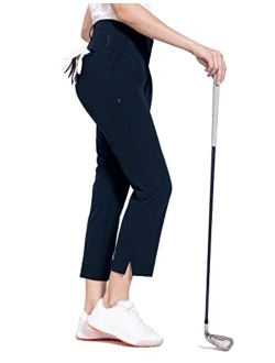 Women's Golf Pants Stretch Lightweight Quick Dry Water Resistant Work Pants with Zipper Pocket