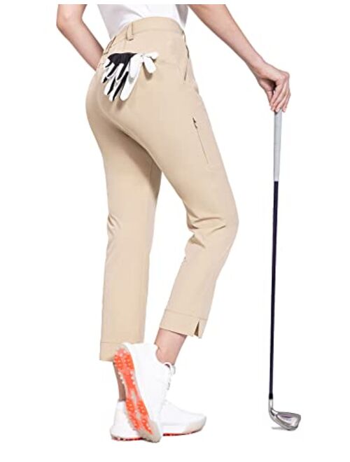 BALEAF Women's Golf Pants Stretch Lightweight Quick Dry Water Resistant Work Pants with Zipper Pocket