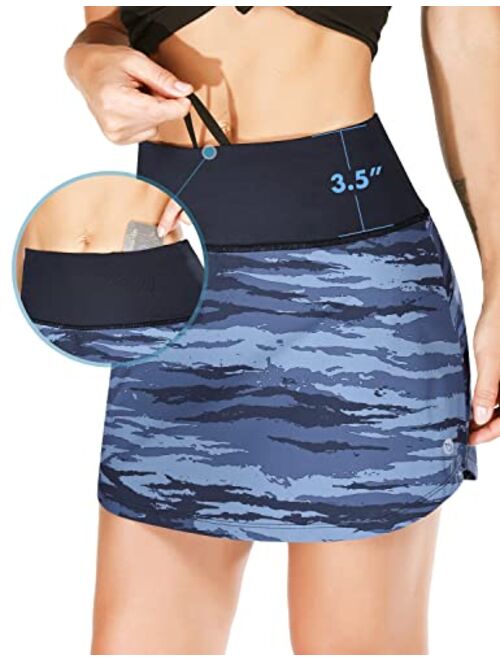 BALEAF Women's Tennis Skirts High Waisted Athletic Skort Skirts Golf Running Skirts with Zipper Pocket