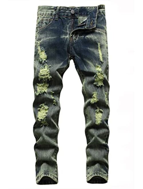 Marchrol Boys Ripped Hole Skinny Fit Distressed Jeans