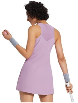 Women's Tennis Golf Dress with Inner Shorts 2 Pockets for Sports Workout