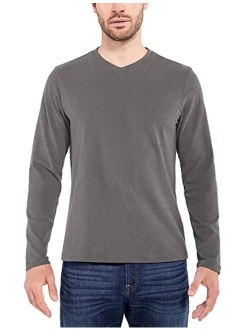 Men's Thermal Base Layer Long Sleeve Shirts Crewneck Top Fleece Lined Midweight Underwear Shirts