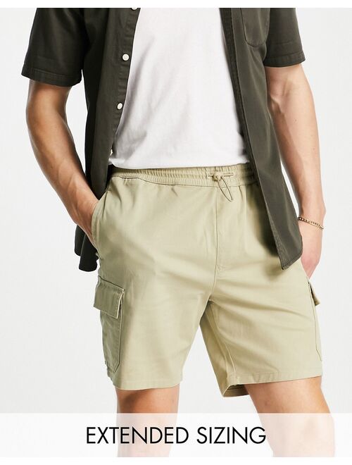 ASOS DESIGN slim cargo shorts in beige