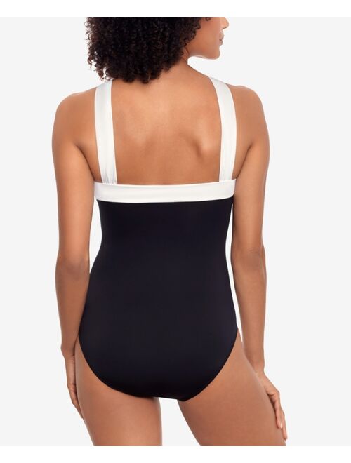 Polo Ralph Lauren Lauren Ralph Lauren Lauren by Ralph Lauren Bel Air Colorblocked Tummy-Control One-Piece Swimsuit