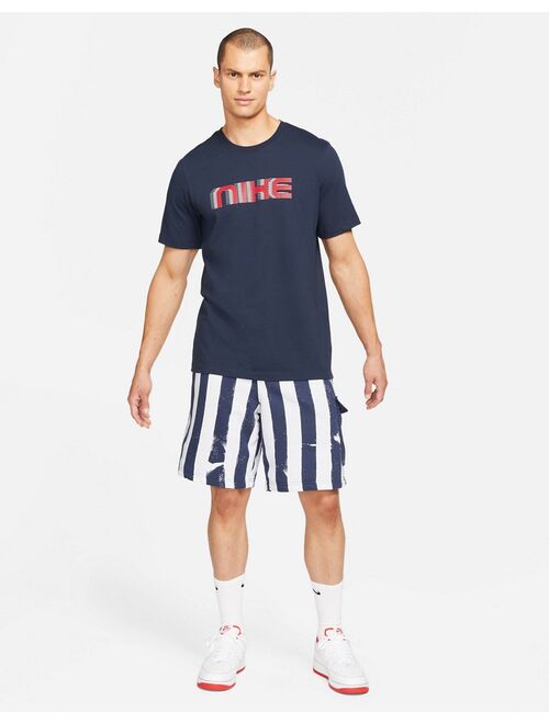 Nike RWD Pack stripe cargo shorts in navy/white