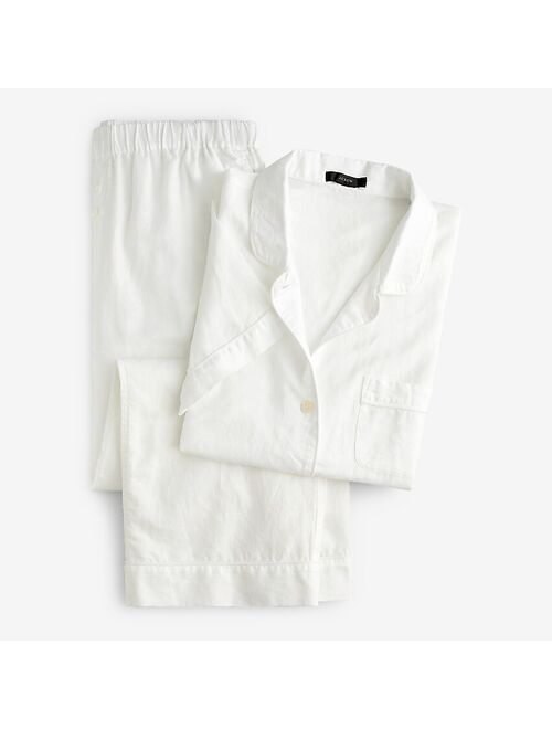 J.Crew Cotton-linen short-sleeve pajama set