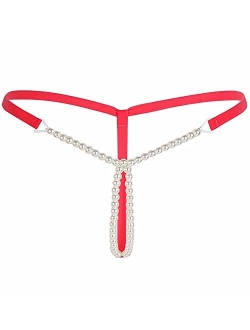 LoveSex Womens Sexy Micro Pearls G-String Lingerie Thong Panty Sexy V-String Night Lingerie Underwear