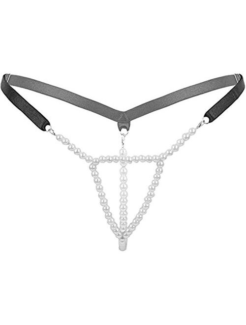 LoveSex Womens Sexy Micro Pearls G-String Lingerie Thong Panty Sexy V-String Night Lingerie Underwear