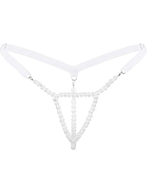 LoveSex Womens Sexy Micro Pearls G-String Lingerie Thong Panty Sexy V-String Night Lingerie Underwear