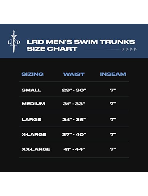 LRD Men's Swim Trunks with Compression Liner 7 Inch Inseam Quick