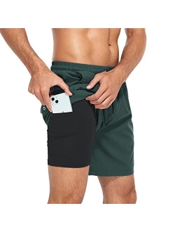 Zando Mens Swim Trunks Quick Dry Beach Shorts for Men Bathing Suits Beach Wear Mens Swim Shorts with Compression Liner