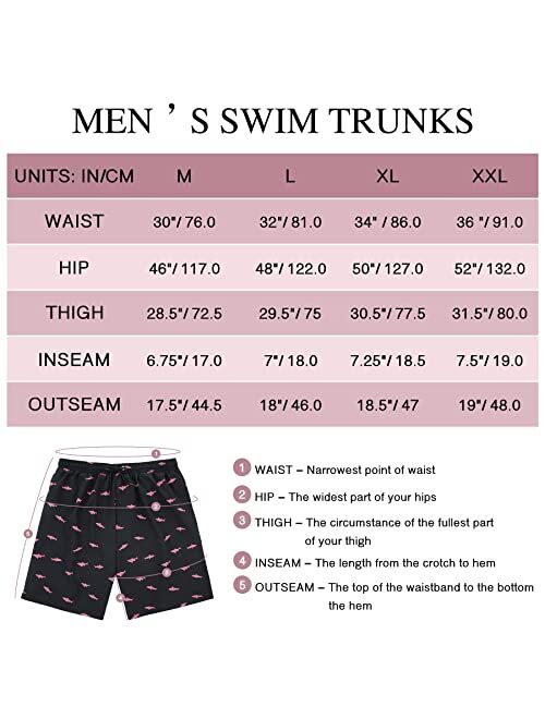 Zando Mens Swim Trunks Quick Dry Beach Shorts for Men Bathing Suits Beach Wear Mens Swim Shorts with Compression Liner