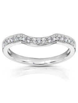 Round Diamond Curved Wedding Band 1/6 carat (ctw) in 14K Gold