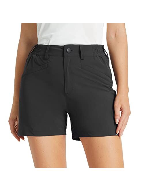 BALEAF Women's Golf Shorts Stretch 4.5" Quick Dry Mesh Breathable Hiking Spandex Active with Pockets Athletic