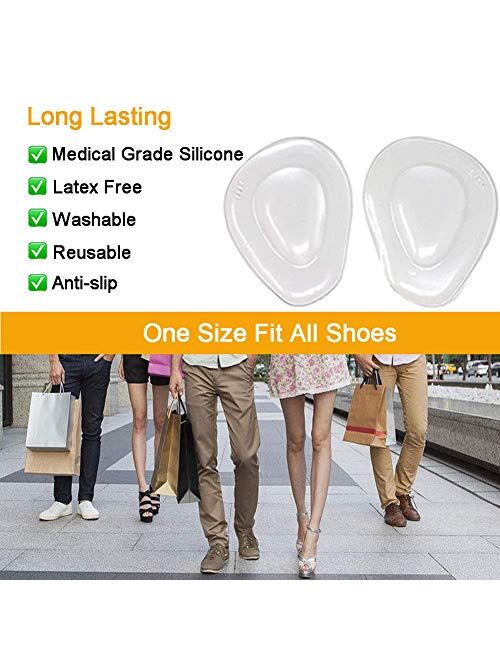 FCYIMI Metatarsal Pads Ball of Foot Cushions 8 Pack Gel Ball Feet Pads Mortons Neuroma Callus Foot Pain Relief Bunion Forefoot Support for Women Men