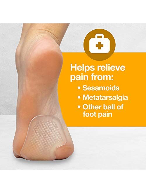 ZenToes Dancer Pads 4 Count Gel Cushions Protect and Relieve Metatarsal, Sesamoid, Ball of Foot Pain - 2 Pairs