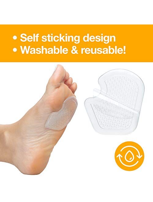 ZenToes Dancer Pads 4 Count Gel Cushions Protect and Relieve Metatarsal, Sesamoid, Ball of Foot Pain - 2 Pairs