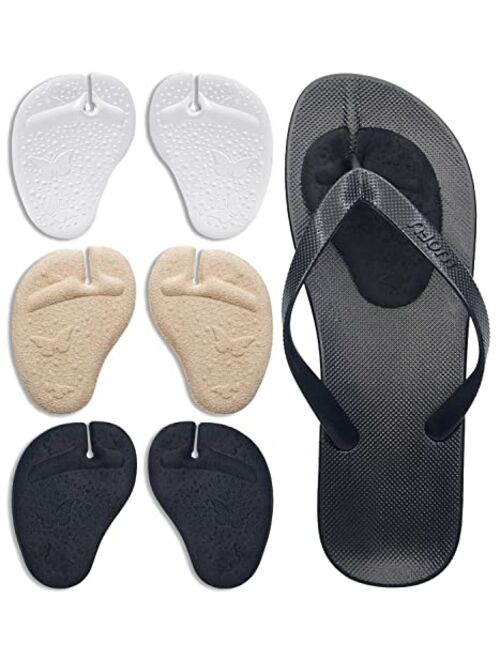 Urwalk Metatarsal Pads Ball of Foot Cushions for Women and Men, Anti-Slip Flip Flop Pad, Self-Adhesive Gel Forefoot Pads for Thong Sandals