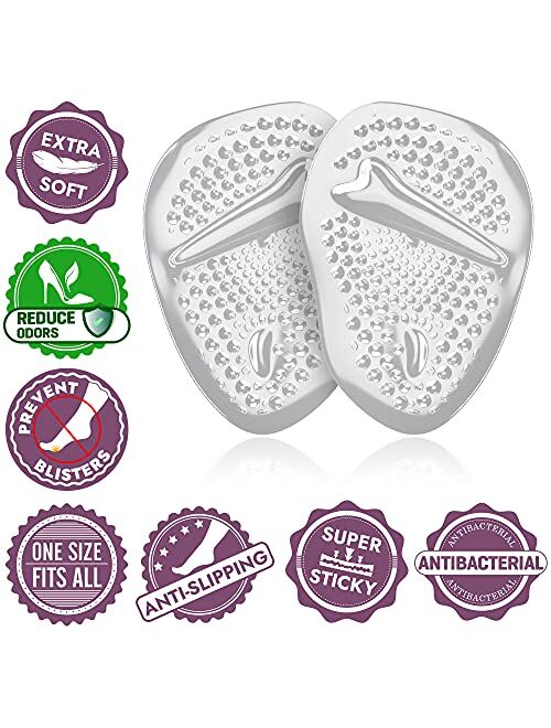 Ballotte Soft Metatarsal Pads for Women and Men Infused with Tea Tree Oil [Anti-Slip Ball of Foot Cushions] Prevent Tension and Forefoot Pain, Strong Adhesive High Heel I