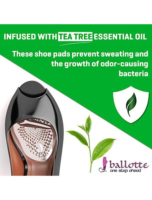 Ballotte Soft Metatarsal Pads for Women and Men Infused with Tea Tree Oil [Anti-Slip Ball of Foot Cushions] Prevent Tension and Forefoot Pain, Strong Adhesive High Heel I