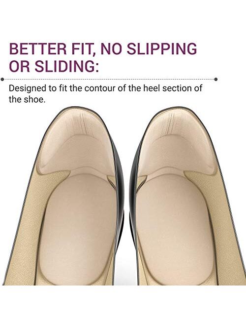 Ballotte 10 Heel Cushion Inserts for Women Shoes [Extra Soft Heel Protection] Self-Adhesive and Shock Absorbing Heel Pads, Sticky Heel Grips, Add Extra Comfort and Volume