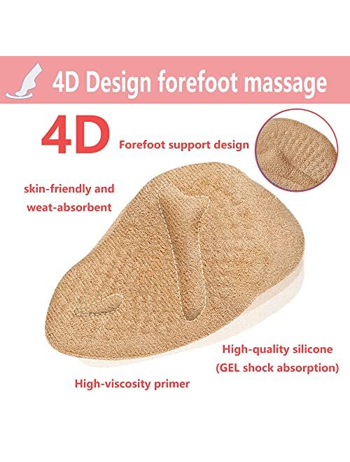 Meiyante Metatarsal Pads Women Metatarsal Pads for Women Shoes Heel Inserts for Women Ball of Foot Cushions (2 Pairs Foot Pads) All Day Pain Relief and Comfort One Size F