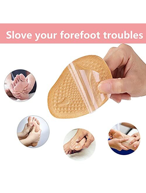 Meiyante Metatarsal Pads Women Metatarsal Pads for Women Shoes Heel Inserts for Women Ball of Foot Cushions (2 Pairs Foot Pads) All Day Pain Relief and Comfort One Size F