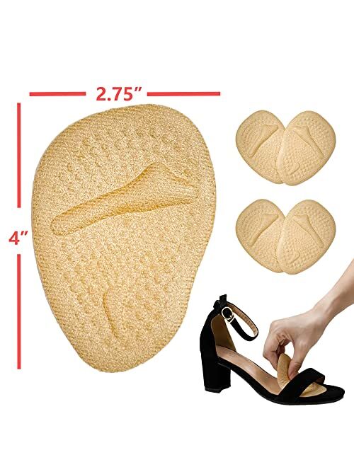 Meiyante Metatarsal Pads Women Metatarsal Pads for Women Shoes Heel Inserts for Women Ball of Foot Cushions (2 Pairs Foot Pads) All Day Pain Relief and Comfort One Size F