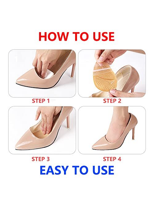 Meiyante Metatarsal Pads Women Metatarsal Pads for Women Shoes Heel Inserts for Women Ball of Foot Cushions (2 Pairs Foot Pads) All Day Pain Relief and Comfort One Size F